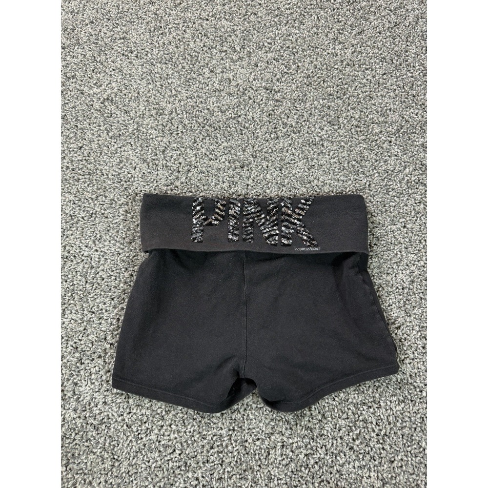 Vintage Y2K Victoria's Secret Pink Micro Mini Sweat Shorts Women's Size XS Black